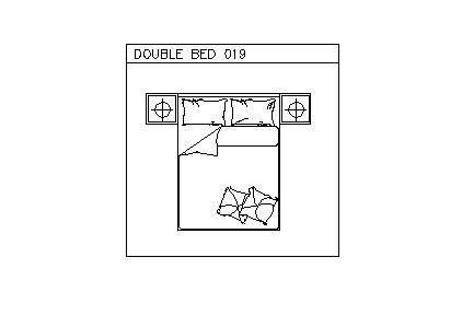 AutoCAD Double Bed Block 019