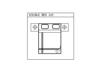 Download Free AutoCAD Double Bed Block 021 in DWG – High-Quality Floor Plan Design