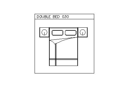 Download Free AutoCAD Double Bed Block 030 in DWG – High-Quality Floor Plan Design